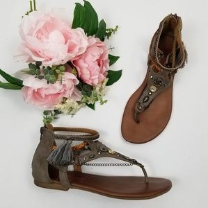 Jellypop Ravenna Flat Jewelled Gladiator Sandals